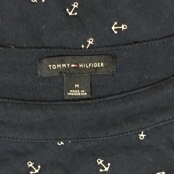 TOMMY HILFIGER 3/4 SLEEVE ANCHOR PRINT KNIT TOP M - Picture 8 of 8